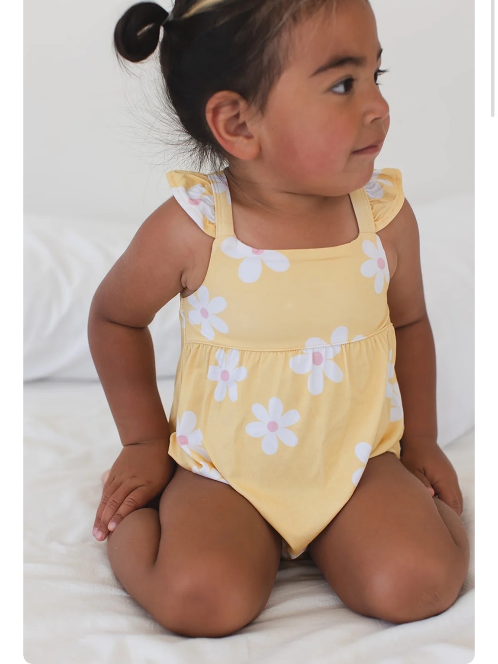 Blush Lotus Sunny Dais floral yellow bubble romper baby size 0-3 months